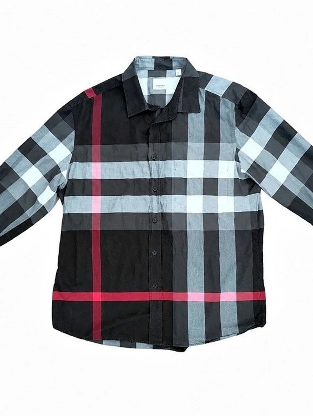 Burberry Charcoal Check Somerton Long Sleeve Button Down Shirt